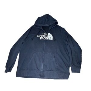 The North Face Mens XXL/2X Zip Up Hoodie Faded Black Sweatshirt Pockets